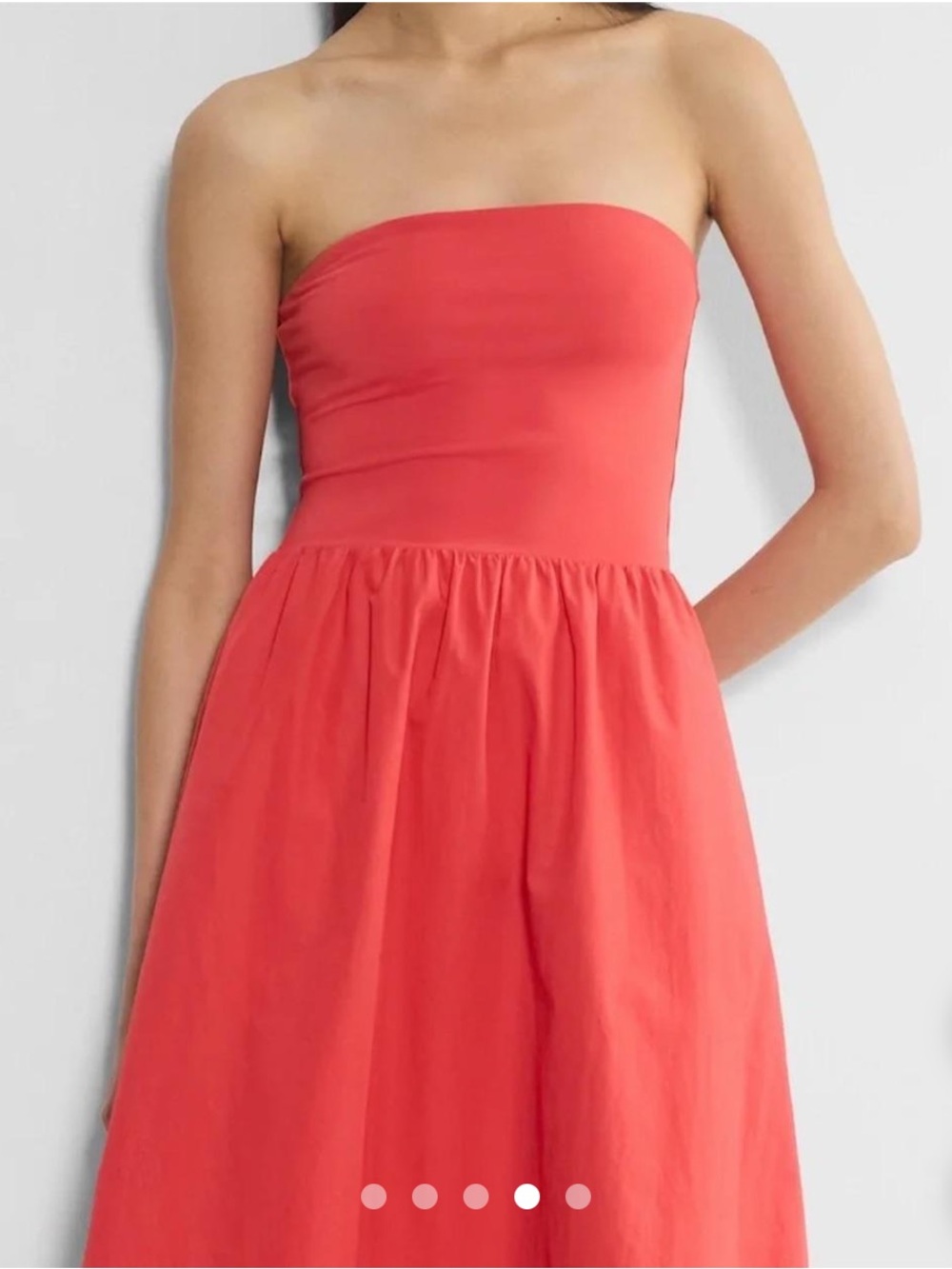 Aritzia Red Strapless poplin + contour Midi Dress